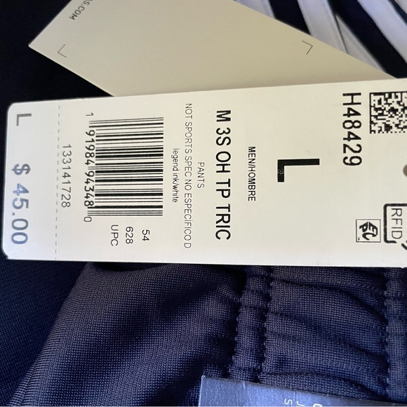 NWT 2 pair of Men’s ADIDAS sport pants - L - nvy & blk - Picture 7 of 11